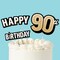 Big Dot of Happiness 90th Birthday Cake Topper Set, Black and Gold Happy 90th Birthday Party Decorations for Adult Milestone Celebrations